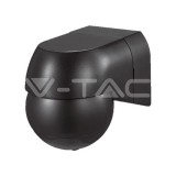 PIR falra szerelhető érzékelő, mozgatható fejjel, fekete színű