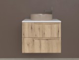 Piramida EURIDIKA fali fürdőszobabútor - mosdópult mosdó nélkül -2 fiókos - PINO TÖLGY -65x48x53 cm