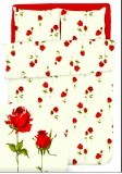 Piros rózsás 3 részes krepp ágynemű huzat garnitúra - 140x200 cm