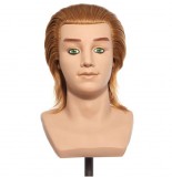 Pivot Point Tony vállas szemléltetőfej humán hajjal, barna 30 cm