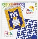 PIXELHOBBY Pixel kulcstartókészítő szett 1 kulcstartó alaplappal, 3 színnel, bagoly