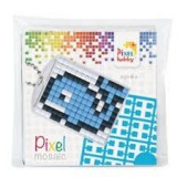 PIXELHOBBY Pixel kulcstartókészítő szett 1 kulcstartó alaplappal, 3 színnel, bálna