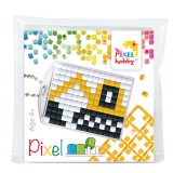 PIXELHOBBY Pixel kulcstartókészítő szett 1 kulcstartó alaplappal, 3 színnel, markoló