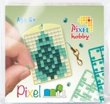 PIXELHOBBY Pixel kulcstartókészítő szett 1 kulcstartó alaplappal, 3 színnel, teknős