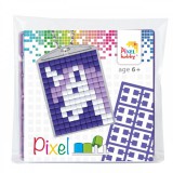PIXELHOBBY Pixel kulcstartókészítő szett 1 kulcstartó alaplappal, 3 színnel, unikornis