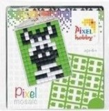 PIXELHOBBY Pixel kulcstartókészítő szett 1 kulcstartó alaplappal, 3 színnel, zebra
