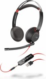 Plantronics Poly Blackwire 5220 USB-A Stereo Headset - Fekete