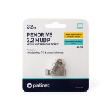 Platinet 32GB Pendrive USB 3.2 + USB-C Fémházas Ezüst