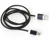 Platinet Micro USB to USB Magnetic Plug Cable 1m Black PUCMPM1