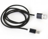 Platinet Micro USB to USB Magnetic Plug Cable 1m Black PUCMPM1
