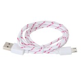 Platinet Omega Fabric Braided microUSB to USB Cable 1m White OUFBCW