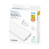 Platinet Power Bank szett  10000mAh + 20W PD töltő + 1M kábel  Fehér