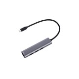 Platinet USB-C - 4× USB-A 3.2 Gen1 HUB, 5 Gbps, 100W PD, alumínium