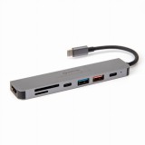 Platinet USB-C 7in1 Hub Port HDMI 4K, USB-A 3.2/2.0, USB-C PD 100W, SD, MicroSD
