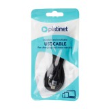 Platinet USB-C to USB-C 60W Braided Cable 1m Black PSCCC120B