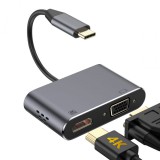Platinet USB Type-C to HDMI 4K 30Hz and VGA Gray PMMA9832