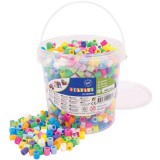PlayBox: 9mm-es XL MAXI pasztell és neon színű vasalható gyöngyök vödörben 1400db-os csomag