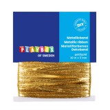 PlayBox: Arany színű, fémes díszszalag 10m x 3mm
