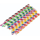 PlayBox: Csíkos színes papírszívószál szett 50db-os