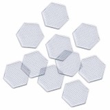 PlayBox: Hatszög alakú alaplap csomag 5mm-es MIDI vasalható gyöngyökhöz 7,5cm 10db-os szett