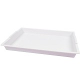 PlayBox: Műanyag fehér füles tálca 41x31cm