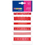 PlayBox: Piros szatén szalag szett többféle mintával 6 db-os szett 1m