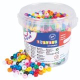 PlayBox: Színes 1200 db-os műanyag fűzhető gyöngy szett vödörben
