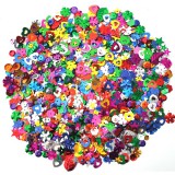 PlayBox: Színes flitter csomag különböző színekben, méretekben és formákban 100g-os csomag