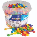 PlayBox: Színes kis méretű mozaik pötyi 125 db-os szett vödörben 1cm