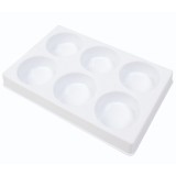 PlayBox: Üres 6 férőhelyes festőpaletta 44mm-es korongokhoz