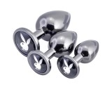 Playboy - anál plug szett - 3 részes (ezüst)