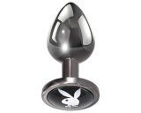 Playboy Tux - anál plug - kicsi (ezüst)