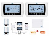 PNI Intelligens dupla vezeték nélküli Wifi okos termosztát MCT400-WIFI-RF2 Dual TuyaSmart