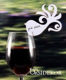 Pohárra tehető ültetőkártya, galamb