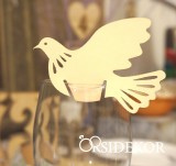 Pohárra tehető ültetőkártya, galamb