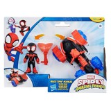 Póki és csodálatos barátai: Miles Morales figura Techno-Racer járművel - Hasbro