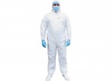 Polipropilén védőoverall fehér zippes