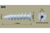 Polisztirol dűbel 90 csavarmenetes 10 cm-es szigeteléshez, csavar: 8 mm