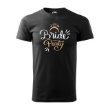 Póló Bride party mintával - Fekete XXXL méretben