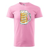 Póló Dont worry, beer happy mintával - Rózsaszín XL méretben