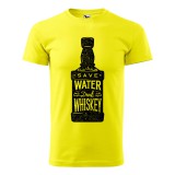 Póló Save water drink whiskey mintával - Sárga XL méretben