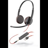 Poly Blackwire 3225 USB-A sztereó headset (209747-22) (poly209747-22) - Fejhallgató