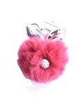 Pom-pom rózsaszín kulcstartó kristálykővel