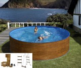 PONTAQUA ECO WOOD merevfalú medence, vízforgatóval és létrával