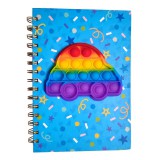 Pop it 3D autós A5-ös napló, vonalas jegyzetfüzet