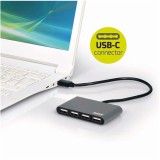 Port Designs Port Connect 900128 4-portos USB-C USB2.0 hub szürke (900128) - USB Elosztó