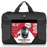 Port Designs Premium laptoptáska és vezeték nélküli egér szett, 14-15.6", fekete - 501873