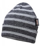 Portwest B024 - Csíkos kötött sapka, Insulatex béléssel - szürke