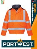 Portwest BIZFLAME ORANGE technikai antisztatikus és saválló bélelt vízálló kabát - munkaruha