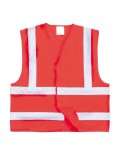 Portwest C470 - Jól láthatósági két csíkos mellény - piros